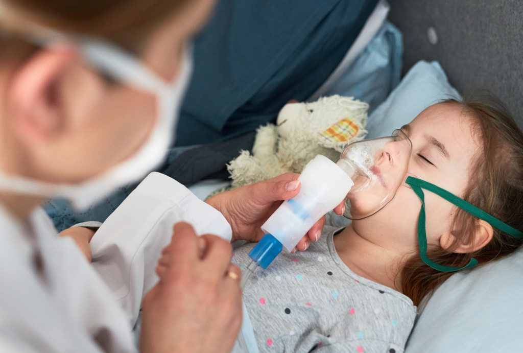 Nebuliser treatment for a child